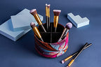 Hennaja Round Leather Art Supply Organizer,Remote Control Holder,360 Degree Rotating,Multi-Functional Pencil Holder,4 Compartments Desktop Stationary Organizer(1-Fractal Flower) | Round, 360 Degree Rotating, Multi-Functional, Desktop - color: 1-Fractal Fl