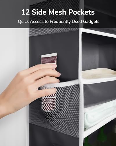 ULG Over The Door Organizer with 6 Large Pockets 12 Side Pockets, 50lbs Weight Capacity Door Hanging Organizer for Bedroom, Bathroom, Pantry, Nursery Storage, Dark Gray - color: Dark Gray, size: 1 Pack