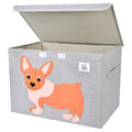 CLCROBD Foldable Large Kids Toy Chest with Flip-Top Lid, Collapsible Fabric Animal Toy Storage Organizer/Bin/Box/Basket/Trunk for Toddler, Children and Baby Nursery (Dog) - color: Dog