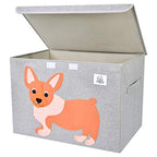 CLCROBD Foldable Large Kids Toy Chest with Flip-Top Lid, Collapsible Fabric Animal Toy Storage Organizer/Bin/Box/Basket/Trunk for Toddler, Children and Baby Nursery (Dog) - color: Dog