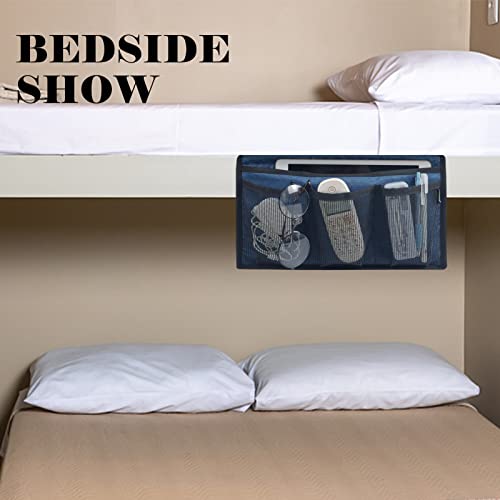 Gloppie Bedside Caddy with Pockets - Remote Holder & Storage Organizer - Blue - color: Classic Blue