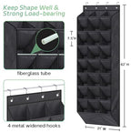 AOODA 24 Pairs Over the Door Shoe Organizer for Closet, Deep Pockets Large Hanging Shoe Rack for Door, 8-Tier Sneaker Holder Hanger, Black