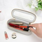 Aveniee Slim Clear Makeup Brush Bag, Small Cosmetic Brush Holder, Mini Toiletry Bag Travel Case for Women, Thin Make up Bags with Dual Zipper, Cute Travel Essentials Bag Organize - Grey - color: Grey, style: Graceful Slim