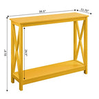 Convenience Concepts Oxford Console Table 39.5" - Sofa Table with Storage Shelf, Transitional Entryway Hall Table for Living Room and Bedroom, Display Foyer Table, Yellow - color: Yellow