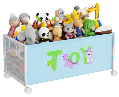 JBBTOOL Large Toy Box, Toy Storage Organizer for Kids, Toy Chest for Toddlers with 360° Wheels, Toybox for Living Room, Oxford Cloth Toy Box for Boys, Girls, Stuffed Animals, Clothes - color: 2-Blue 1PC