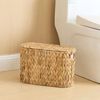 YANGQIHOME Toilet Paper Storage, Water Hyacinth Toilet Paper Storage with Lid, Papers Container for up to 6 Mega Rolls, Bathroom Basket Organizer - size: 6 Rolls