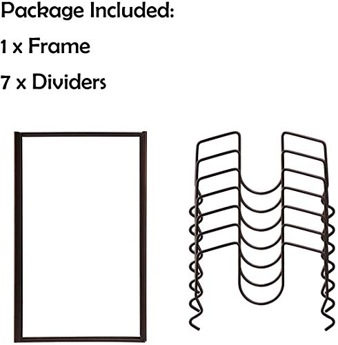 Toplife Pot Lids Organizer Rack for Cabinet and Countertop, 7+ Pan Lids and Bakeware Organizer Rack Holder with 7 Adjustable Compartments - Brown - color: Brown, size: Lid Organizer