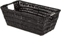 Whitmor 6500-2712-BLK Rattique Small Shelf Black Tote Basket - color: Black, size: 11.4"L x 6.5"W x 4.5"H