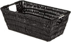 Whitmor 6500-2712-BLK Rattique Small Shelf Black Tote Basket - color: Black, size: 11.4"L x 6.5"W x 4.5"H