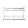 FlagShip 2 Tier Under Sink Organizers and Storage Rack Expandable Cabinet Shelf for Kitchen Bathroom Silver (17-25 inches)