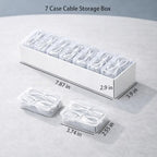 KUGUA 2 Pack Cable Organizer Box Set with 7 and 11 Clear Cases for Charging Cables, Chargers, Earphones and Small Accessories, Includes Cable Ties and Labels for Home, Desk and Drawer