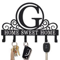 Metal Letter G Key Holder for Wall, Monogram Coat Rack Wall Mount, Key Hooks Perfect for Bathroom, Living Room, Kitchen, Office Ideal Wedding, Anniversary, Housewarming Gift (G) - style: G
