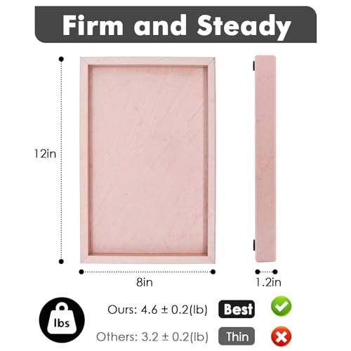 Real Natural Marble Tray for Bathroom, Vanity, Kitchen and Desktop, Rectangle Genuine Marble Stone Tray for Jewelry, Cosmetics, Candles, Lotion, Perfume (Pink, 12" x 8" x 1.2") - color: Pink, size: 12" x 8" x 1.2"