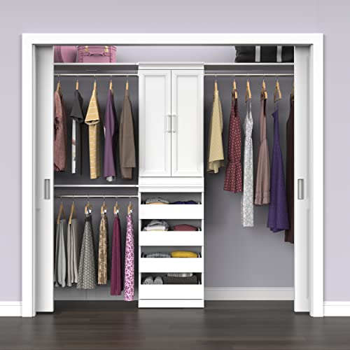 ClosetMaid Modular Storage Pair Set, Wood Closet Organizer, Shaker Style, Add On Accessory for Shelf Units, White, Solid 2-Door Kit - color: White