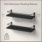 RICHER HOUSE Bathroom Shelves, Black Floating Wall Shelf Organizer Over Toilet Storage with 2 Shelves - color: Black