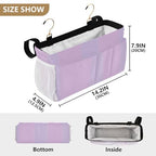YETTASBIN Purple Bedside Caddy Hanging Storage Organizer Bag with 2 Straps & Hooks for Bunk Beds, College Dorm, Hospital Bed - Holder for Books, Phone, Magazine, Glasses, Keys