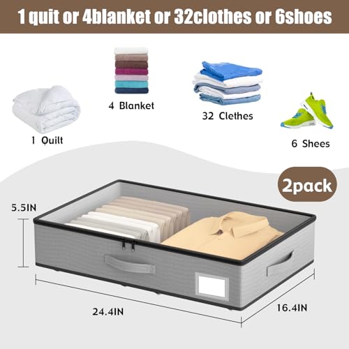 EE-RoomWorld Under Bed Storage with Wheels, No Assemble Required 5.5 inches height grey under bed storage bins,Low Profile Rolling Underbed Shoe Storage containers，dorm underbed storage drawers - color: Grey, size: 5.5 inch height