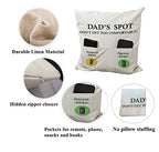 ZUYUROU Dad Gifts, 2-Pocket Dad's Spot Throw Pillow Covers 18 x 18 Inch + Engraved Bottle Opener, Dad Gifts from Daughter Son，Birthday Christmas Thanksgiving Day Gifts for Papa Stepdad - color: Dad