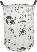 KUNRO Kids Laundry Hamper Clothes Gift Basket Storage Laundry Baskets Organizer Bin with Handles for Nursery Room (Cow) - color: Cow zoo