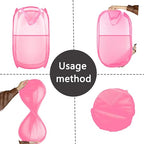 Collapsible Pop Up Laundry Hamper, Extra Large Mesh Foldable Laundry Basket, 28" x 16" x 16"(Pink) - color: 1P Pink