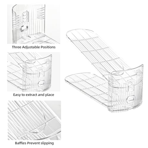 Shoe Slots Organizer，15Pack Shoe Stackers for a Pair of Shoes,Adjustable Shoe Rack with Three Levels，Shoe Storage Shoe Space Saver - size: 15pack