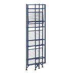 Convenience Concepts Xtra Storage 4-Tier Folding Metal Shelf, Cobalt Blue - color: Cobalt Blue
