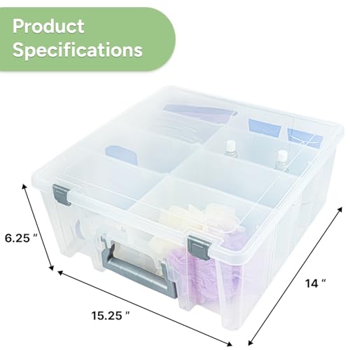 Best Kept Super Satchel Double Deep Compartment Box - Art Storage with 8 Removable Compartments | Smart Closure for Craft Supplies, Home & Office Improvement - style: 8 Removable Dividers Only
