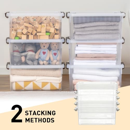 ITYLIFE CITYLIFE 6 Packs 17 QT Plastic Storage Bins with Lids Large Stackable Storage Containers for Organizing Clear Storage Box for Garage, Closet, Classroom, Kitchen - size: 17 Qt. - 6 Packs