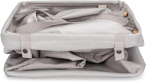 Full Circle Loads of Fun Collapsible Hamper – Laundry Basket for Dirty Clothes & Towels – Tall Standing Organic Cotton Laundry Bag with Long Handles - Ideal for Bathroom, Bedroom or Kids’ Room, Gray - color: Gray