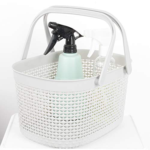 rejomiik Portable Shower Caddy Basket, Plastic Organizer Storage Tote with Handles for Bathroom, College Dorm, Kitchen, Grey - color: Grey, size: 1 pack