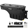 VEVOR Truck Bed Storage Box, Lockable Lid, Waterproof ABS Wheel Well Tool Box 6.6 Gal/20 L with Password Padlock, Compatible with Tundra 2007-2021, Passenger Side, Black - size: Passenger Side, style: Toyota Tundra