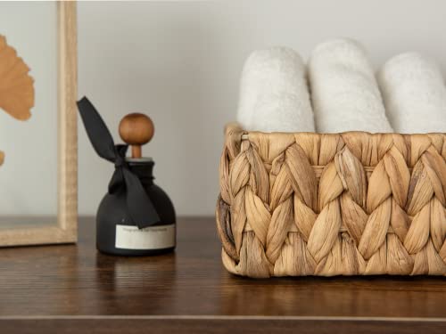 StorageWorks Water Hyacinth Baskets, Small Wicker Baskets for Organizing in Living Room and Shelf, 2-Pack - color: Natural (Water Hyacinth), size: 2x 11½"L x 7¾"W x 3½"H