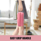 Sooez High Capacity Pencil Case, Big Pencil Bag Pouch Box Organizer Pen Case, Portable Journaling Supplies with Easy Grip Handle & Loop, Asthetic Supply for Girls Adults, Pink - color: Pink