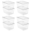 Vtopmart 8 Pack Clear Stackable Storage Bins with Lids, Large Plastic Containers with Handle for Pantry Organization and Storage,Perfect for Kitchen, Fridge, Cabinet, Bathroom Organizer - size: L( 11"L x 7.5"W x 6"H)