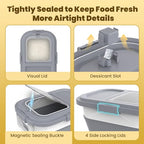 HOYTAMDA 20-30Lbs Rice Container,Collapsible Airtight Food Storage Containers with Wheels,Handle,Rice Storage Container with Small Bin and Scoop - color: Clear/20-30lbs