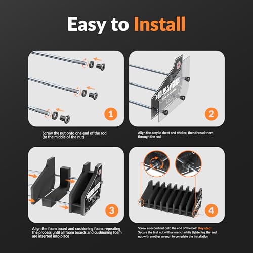 Foam Pistol Rack for Gun Safe Pistol Holder for Storage, Gun Cabinet Accessories for Pistols Revolvers, Fits Most Handguns - size: 8 Slots