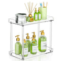 NPPLUS Acrylic Bathroom Counter Organizer, 2-Tier Tray Vanity Counter Organizer, Home Storage Holder for Makeup, Cosmetics & Perfume - style: Rectangle