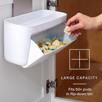 YouCopia DoorStash™ Dishwasher Pod Holder with Lid, Hanging Storage Container for Detergent, Speckled White - size: Pod Holder