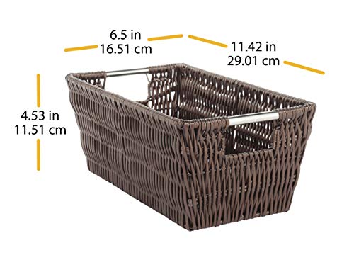 Whitmor Rattique Small Shelf Tote (6500-2712-JAVA) - color: Java, size: 11.4"L x 6.5"W x 4.5"H