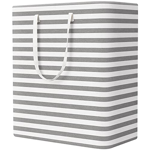 StorageRight Laundry Basket Hamper Large Collapsible Laundry Hamper with Easy Carry Handles，Freestanding Clothes Hampers for Laundry, Bedroom, Dorm, Clothes, Towels, 100L, Grey - color: Grey, size: 100L