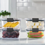 Rubbermaid Brilliance BPA Free Airtight Food Storage Containers with Lids, Set of 4 (4.7 Cup) Ideal for Lunch, Meal Prep, and Leftovers - size: 4.7 cup (8-Piece)