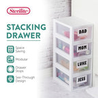 Sterilite 12-Pack 6 Quart Stacking Drawer, Clear Storage Closet Organizer, White Frame - Stackable Modular Plastic Drawers for Clothes, Accessories, Craft Supplies, Shoes or Linens - size: 6 Quart, style: 12 Pack
