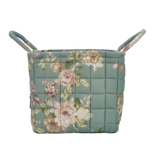 Quilted Laundry Basket with Handles, Aesthetic Collapsible Fabric Storage Basket for Clothes, Diapers & Toys - Multi-Purpose Boho Organizer Tote for Car, Home & Picnic (C) - color: C