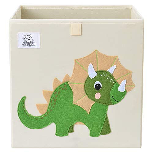 CLCROBD Foldable Animal Cube Storage Bins Fabric Toy Box/Chest/Organizer for Toddler/Kids Nursery, Playroom, 13 inch (Triceratops) - color: Triceratops