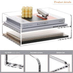 HeZone 4 Tier Paper Organizer for Desk,Acrylic Paper Tray,Clear Stackable Desk Organizer for Document, Office File,A4 Paper - style: 4-layer horizontal tray