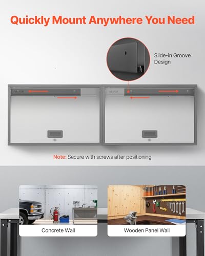 VEVOR Metal Wall Cabinet, 30.31 x 12.01 x 19.69 Inch, Floating Garage Tool Cabinet with Up-Flip Door and Shelf, 240 lbs Load Capacity, Fit for Garage, Basement, Kitchen, Warehouse Assembly Required - style: Upgrade Flip up 20"
