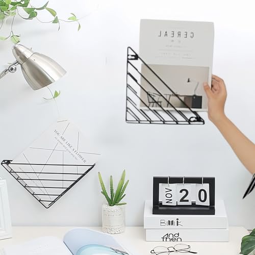 CROISSANT Wall Mounted File Organizer,Metal Magazine Basket, Wall Mounted Magazine Rack, Suitable for Hanging File Folders for Office Living Room(Black, 1 Pack) - color: Black, size: 1 Pack