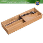 guiogc Bamboo Silverware Drawer Organizer, Kitchen Small Silverware Organizer, Utensil Tray Holder, Cutlery Tray for Spoons, Forks, Knives, Suitable for a family of 2-4 - size: Small-02