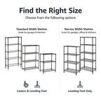 Amazon Basics 3-Shelf Adjustable Heavy Duty Storage Shelving Unit on 2" Wheels, Metal Wire Rack for Garage, Utility Shelving with Leveling Feet, 23.2"L x 13.4"W x 32.75"H, Black - color: Black