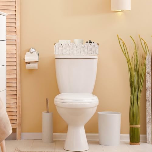 Toilet Paper Storage Basket Bathroom Counter Organizer Wicker Baskets for Organizing Cute Basket for Bedroom Nursery Room Kitchen Bathroom Decor-White - color: White